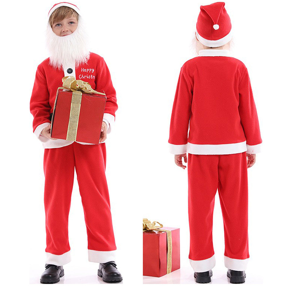 Kids Boys Christmas Santa Claus Cosplay Costume Uniform Outfits Halloween Carnival Suit