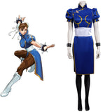 Game Street Fighter(SF) Halloween Carnival SuiChun-Li Cosplay Costume Cheongsam  Dress Outfits t