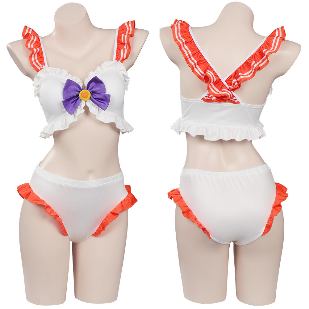 Sailor Moon Aino Minako Cosplay Swimwear Bikini Top Shorts Outfits Halloween Carnival Suit