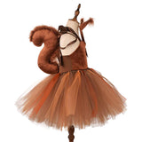 Kids Children squirrel Dress Cosplay Costume Halloween Carnival Party Suit