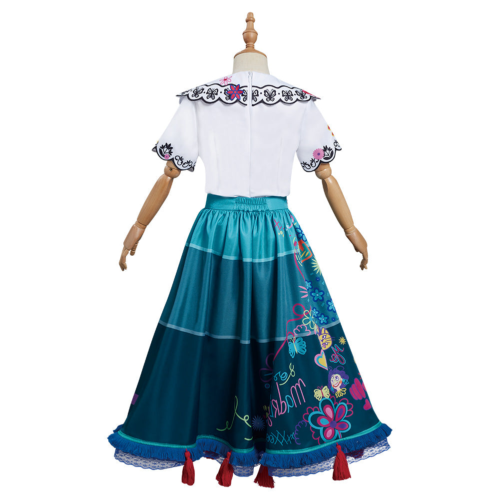 Encanto Cosplay Mirabel Costume Dress Halloween Outfit Suit Full