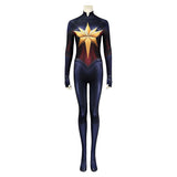 Captain Carol Danvers Movie Character Black Jumpsuit Cosplay Costume Outfits