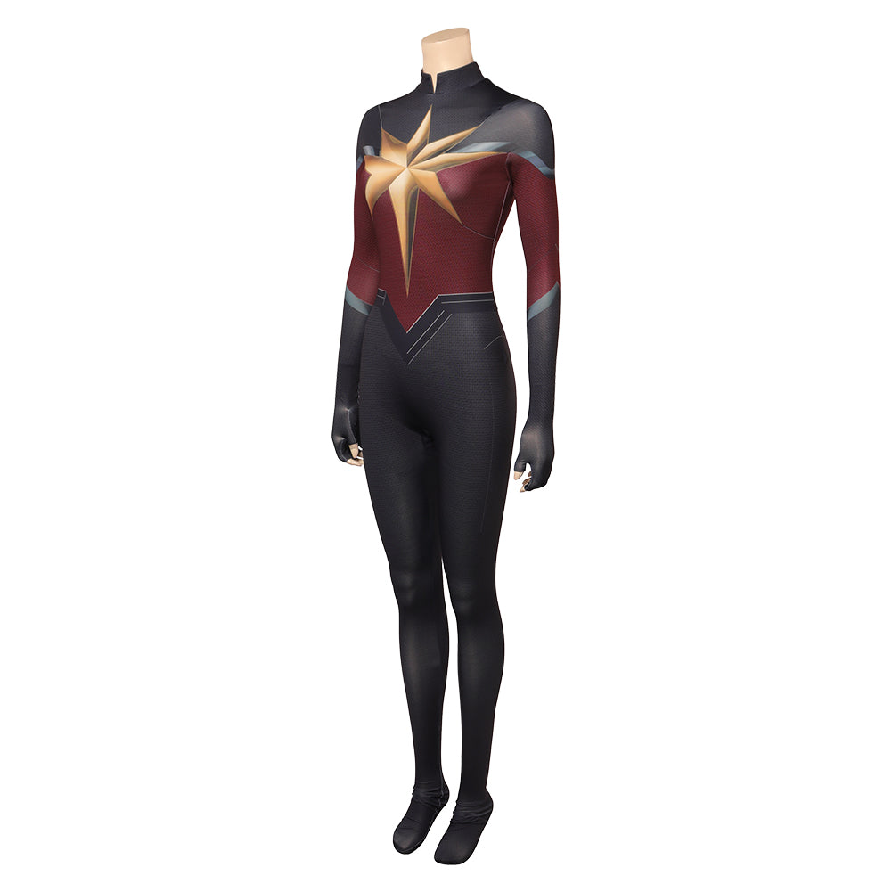 Captain Marvel Carol Danvers Black Jumpsuit Cosplay Costume Outfits Halloween Carnival Suit