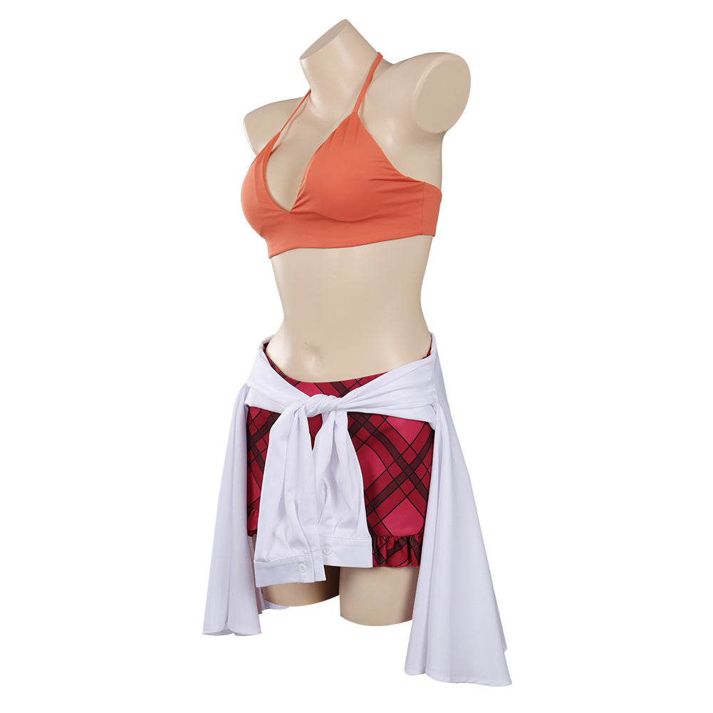 One Piece Film: Red Nami Cosplay Costume Top Skirt Outfits Halloween Carnival Suit