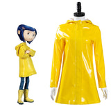 Coraline & the Secret Door Coraline Jones Cosplay Costume Outfits Yellow Coat  Halloween Carnival Suit