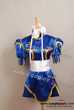 Street Fighter Chun Li Cosplay Costume Halloween Blue Dress