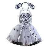 Cruella Movie Character Spotted Dress Kids Children Cosplay Costume Outfits Halloween Carnival Suit