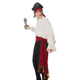 Medieval Pirate Cosplay Red Belt Hat Costume Accessories Set
