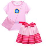 Kids Children Peach Cosplay Costume Outfits Halloween Carnival Party Suit