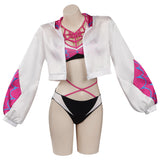 Spider-Man: Across The Spider-Verse Gwen Stacy Cosplay Costume Bikini Top Shorts Cloak Swimsuit Outfits Halloween Carnival Suit