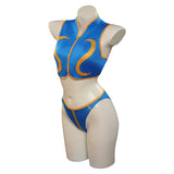 Street Fighter: The Legend of Chun-Li Swimsuit Top Shorts Cosplay Costume Halloween Carnival Party Suit