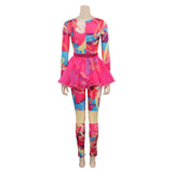 Barbie Original Design Print Colorful Jumpsuit Cosplay Costume Halloween Carnival Suit