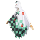 Demon Slayer Kamado Tanjirou Cosplay Costume Ghost Hooded Cloak Halloween Carnival