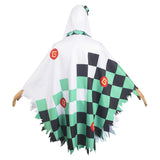 Demon Slayer Kamado Tanjirou Cosplay Costume Ghost Hooded Cloak Halloween Carnival