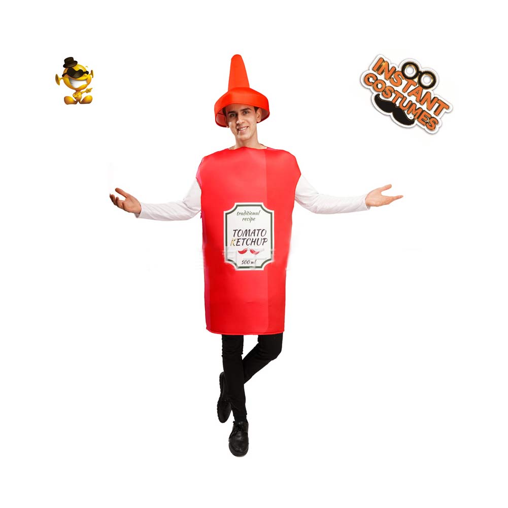 Ketchup Cosplay Costume Dress Halloween Carnival Party Suit for Adult