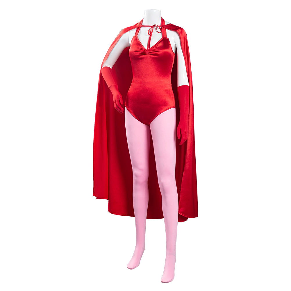 Women's Wanda Maximoff Cosplay Costume Scarlet Witch Costume Cloak Tops  Pants with Headpiece for Halloween Outfits 