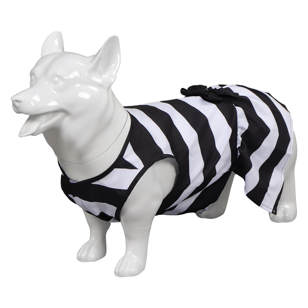 Barbie 2023 Pet Dog Classic Black And White Stripes Dress Cosplay Costume Halloween Carnival Suit
