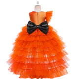 Kids Girls Pumpkin Cosplay Costume Tutu Dress Outfits Halloween Carnival Suit