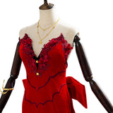 Final Fantasy VII Remake Red Party Dress Aerith Aeris Gainsborough Halloween Cosplay Costume