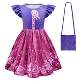 Children Girls Summer Rapunzel Cosplay Costume Dress Outfits Halloween Carnival Suit