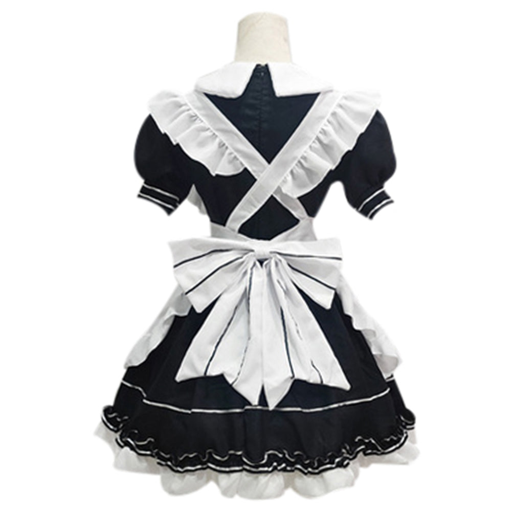 Gothic Style Maid Costume Lolita Dress Black White Cute Japanese Costume Halloween Carnival Party Dress