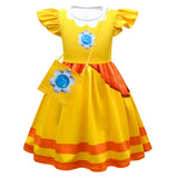 The Super Mario Bros peach Cosplay Costume Kids Girls Dress Outfits Halloween Carnival Party Disguise Suit
