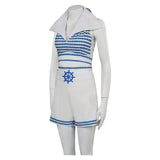 Barbie 2023 Blue Striped Beach Outfits Cosplay Costume Halloween Carnival Suit