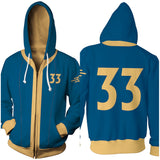 Fallout Game Vault Dweller Vault 33 Cosplay Adult Original Hoodie 3D Printed Hooded Zip Up Sweatshirt