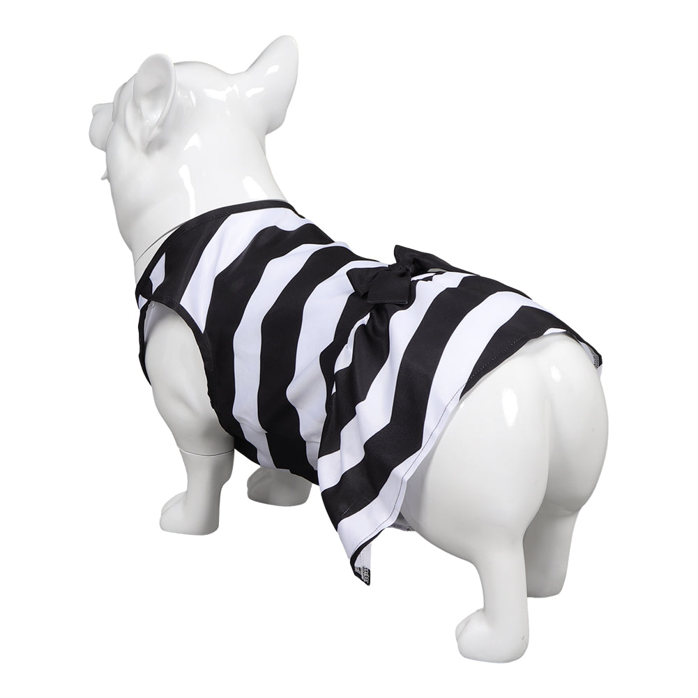 Barbie 2023 Pet Dog Classic Black And White Stripes Dress Cosplay Costume Halloween Carnival Suit