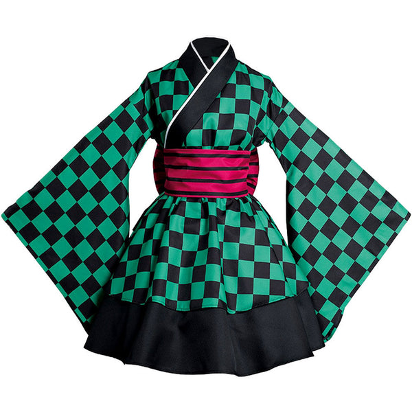 Demon Slayer Kamado Tanjiro Cosplay Costume Women Maid Dress Outfits H ...