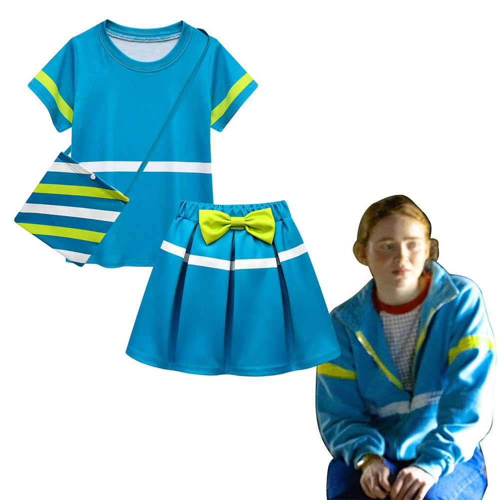 Kids Girls Stranger Things Season 4 - Max Mayfield Cosplay Costume T-shirt Skirt Outfits Halloween Carnival Suit
