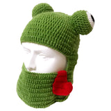 Adult Frog Hat Winter Hat Casual Beanies Knitted Hat Cap Costume Accessory Gifts Warm Bonnet