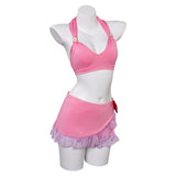 Final Fantasy VII Aerith Gainsborough Original Pink Split Swimsuit Swimwear Cosplay Costume Outfits Halloween Carnival Suit