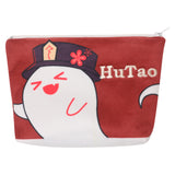 Genshin Impact Hu Tao Ghost Original Red Plush Printed Clutch Handbag