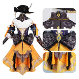 Genshin Impact Navia Cosplay Costume Yellow Outfits Halloween Carnival Suit