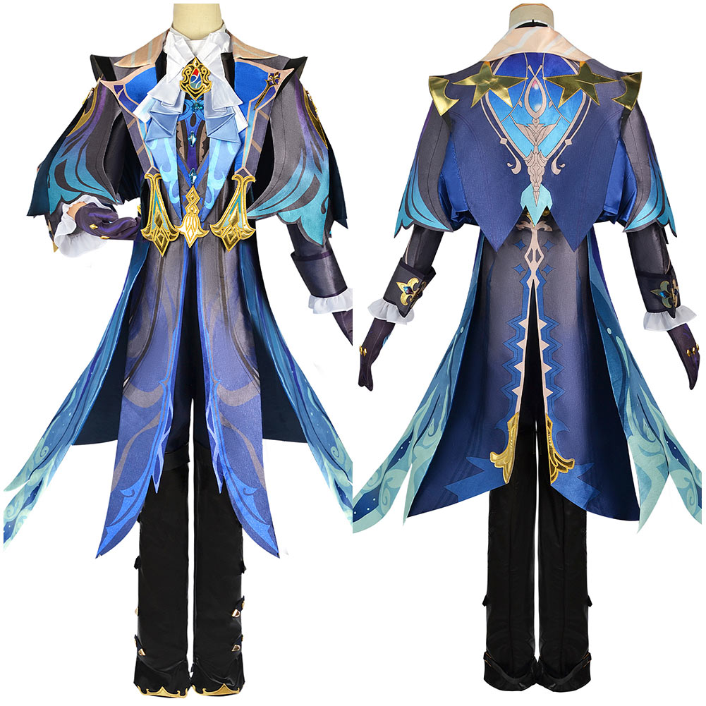 Genshin Impact Neuvillette Cosplay Costume Blue Outfits Halloween Carnival Suit
