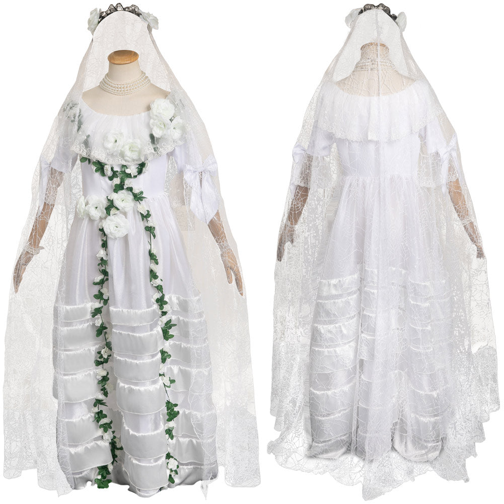 Haunted Mansion Constance Hatchaway Wedding Dress Cosplay Costume Outfits Halloween Carnival Suit