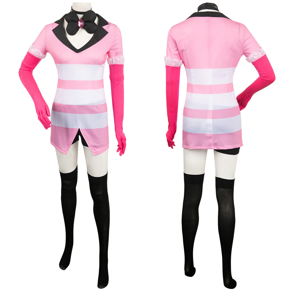 Hazbin Hotel Angel Dust Skintight Suit Cosplay Costume Outfits Halloween Carnival Suit