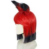 Hazbin Hotel Demon Alastor Cosplay Red Wig Heat Resistant Synthetic Hair Accessories Props