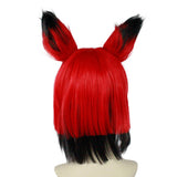 Hazbin Hotel Demon Alastor Cosplay Red Wig Heat Resistant Synthetic Hair Accessories Props