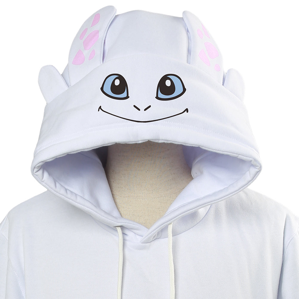 How to Train Your Dragon Light Fury Hoodie 3D Printed Hooded Pullover Sweatshirt