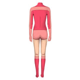 Invincible Atom TV Eve Pink Jumpsuit Cloak Cosplay Halloween Carnival Suit