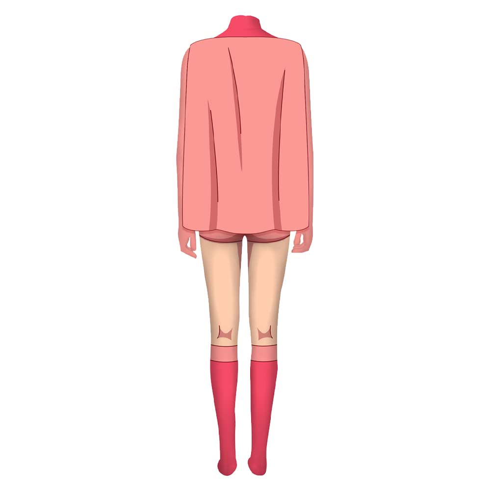 Invincible Atom TV Eve Pink Jumpsuit Cloak Cosplay Halloween Carnival Suit