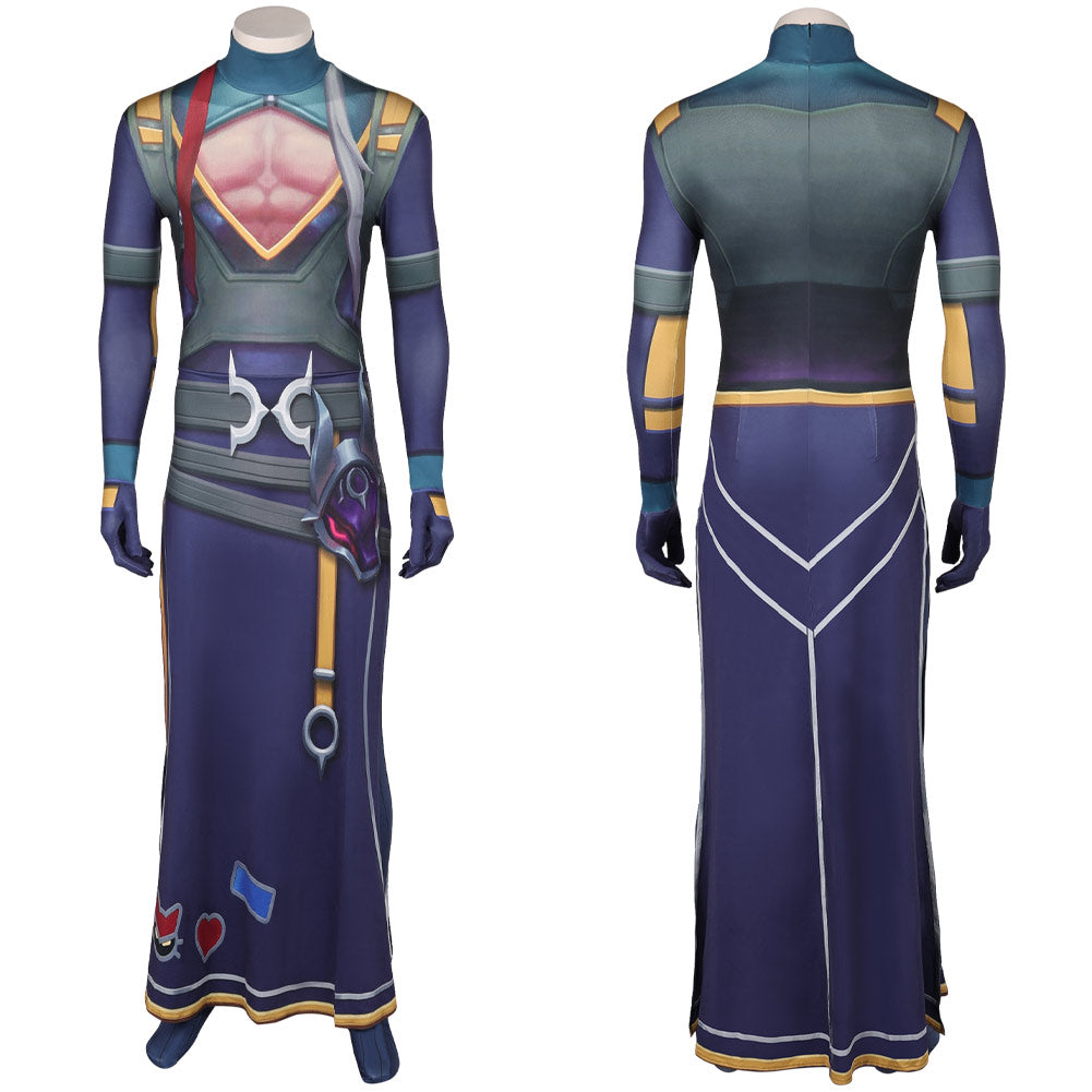 League of Legends The Unforgotten Yone HEARTSTEEL Printed Jumpsuit Cosplay Costume Outfits