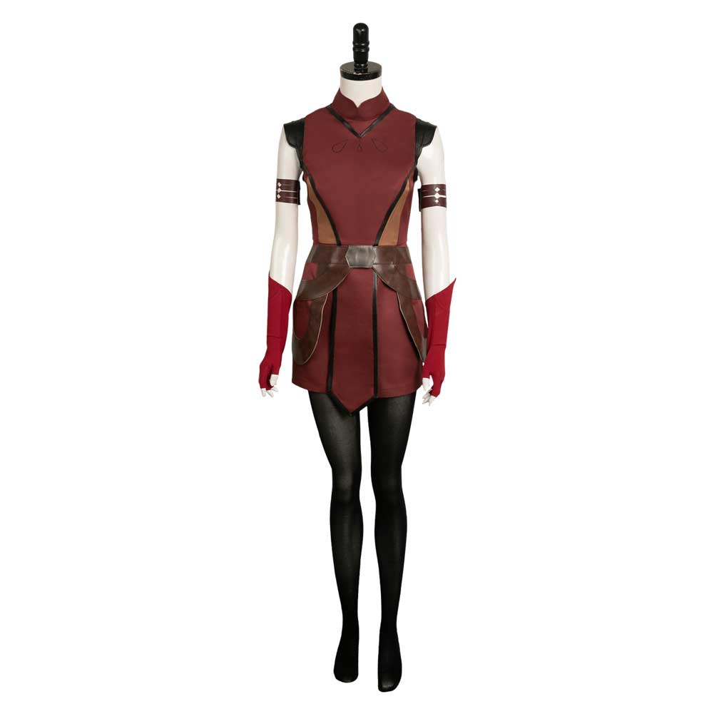 Little Ahsoka Tano Red Cosplay Costume Outfits Halloween Carnival Suit