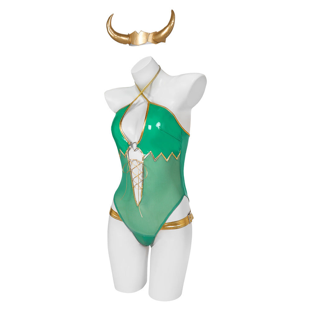 Lady Loki Inspired Sports Bra & Sports Shorts Set, Halloween