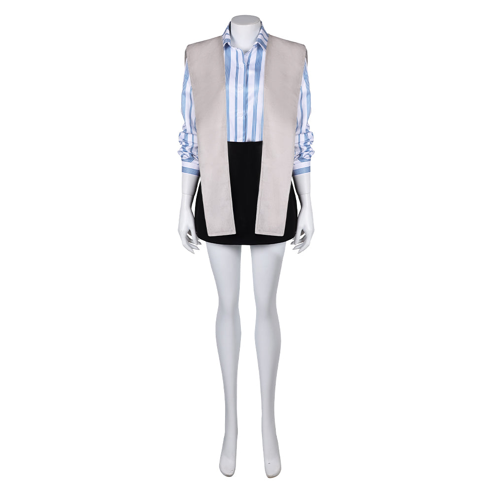 Miller‘s Girl(2024) Cairo Sweet Blue Strip Costume Cosplay Costume Outfits Halloween Carnival Suit