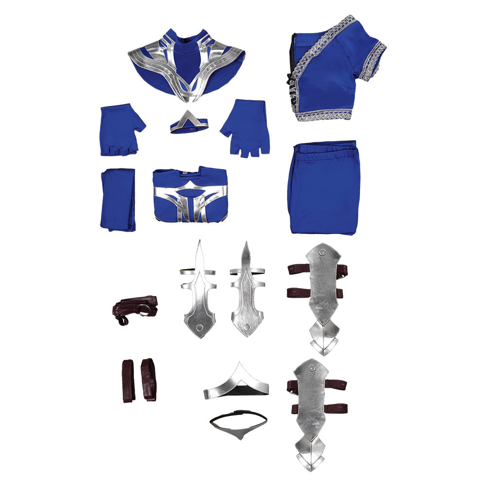 Mortal Kombat Kitana Costume Accessories Outfit Halloween Carnival Suit Cosplay Costume
