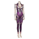 Mortal Kombat Sinedl Purple Printed Combat Suit Cosplay Costume Outfits Halloween Carnival Suit