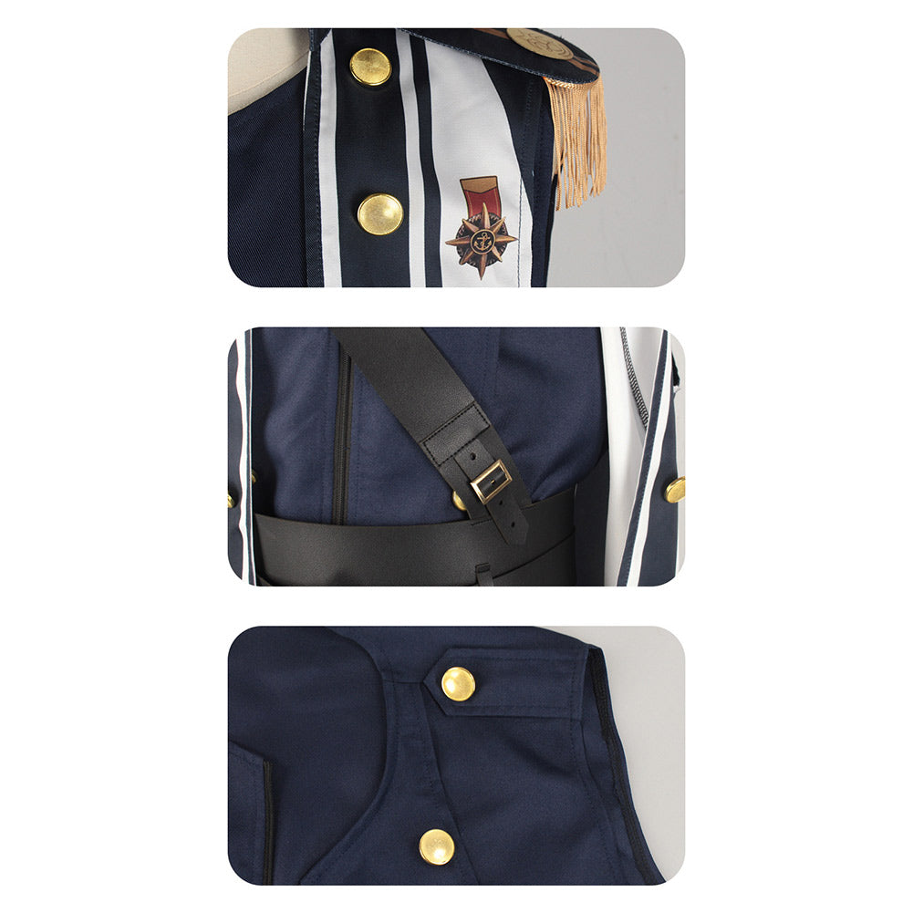 One Piece Axe-Hand Morgan Navy Captain Cosplay Costume Outfits Halloween Carnival Suit